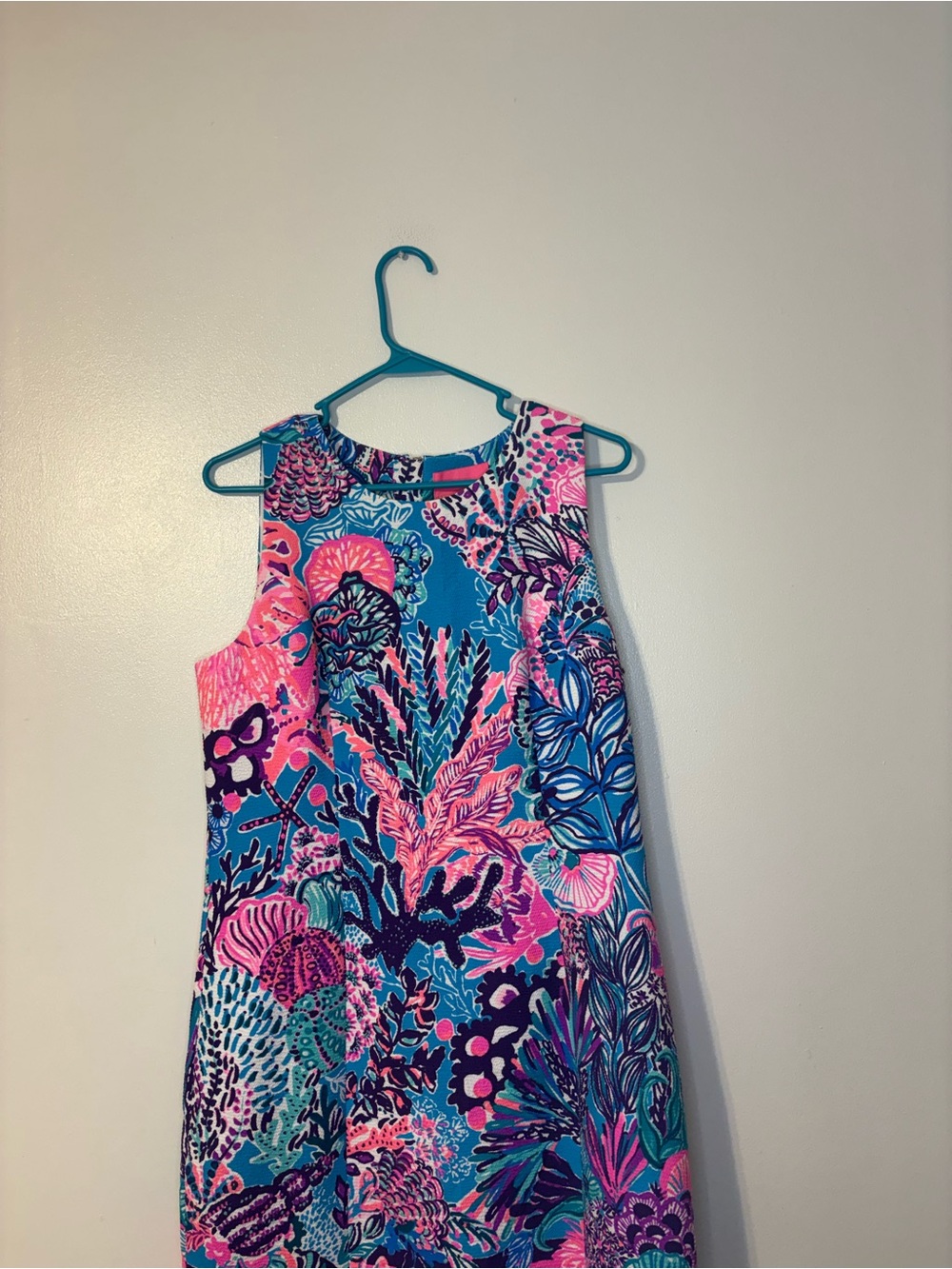 Lilly Pulitzer Blue & Pink Tropical Print Sleeveless Dress